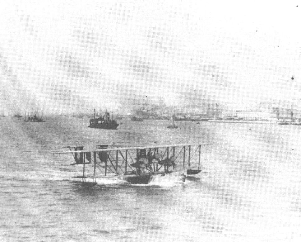 NC-4 landing in the Tagus River, Lisbon, Portugal. The worst of the Atlantic Crossing was over, but NC-4 even suffered a mechanical breakdown on its final leg from Lisbon to Plymouth, England. (Naval History and Heritage Command) NC-4 landing in the Tagus River, Lisbon, Portugal. The worst of the Atlantic Crossing was over, but NC-4 even suffered a mechanical breakdown on its final leg from Lisbon to Plymouth, England. (Naval History and Heritage Command)